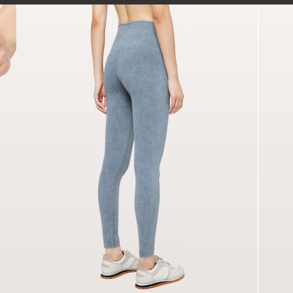 Lululemon Wunder Under High Rise Washed Moon Blue Sz 4